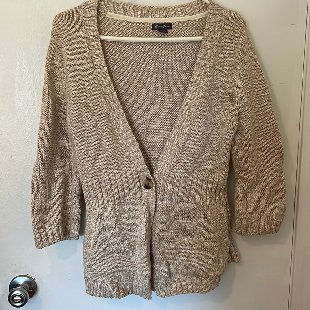 Medium Tan Eddie Bauer Cardigan